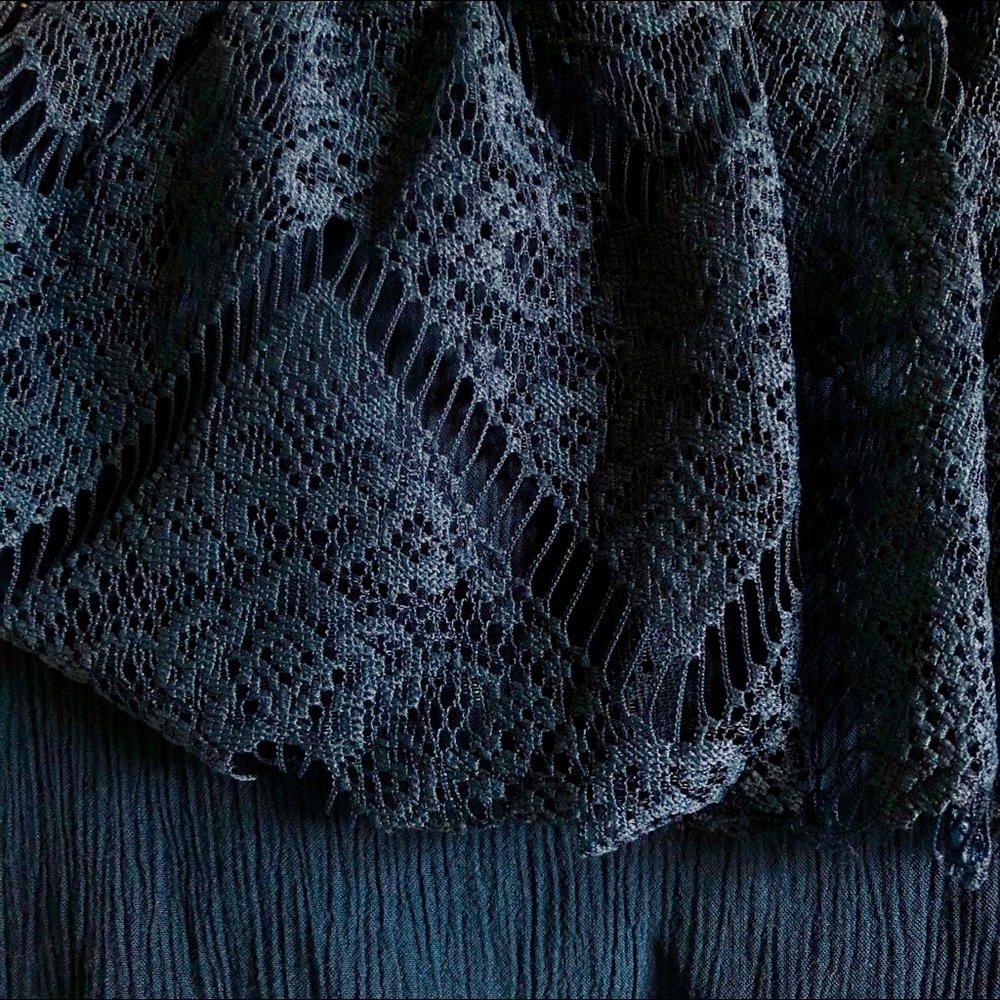 MASON & BELLE Navy Tank Top Lace Ruffles - Picture 10 of 13